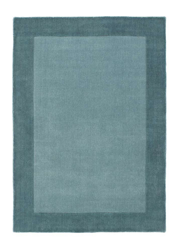 Origins Borders Duck Egg Plain Wool Rug