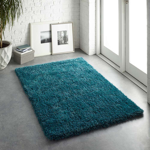 Origins Chicago Dark Teal Thick Shaggy Rug