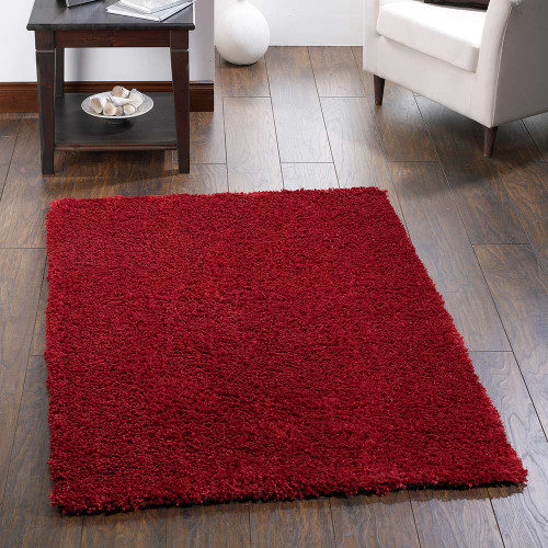 Origins Chicago Red Thick Shaggy Rug