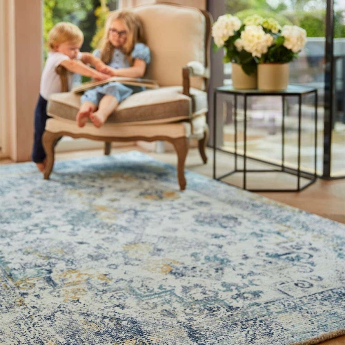 Origins Vogue Blue Ochre Faded Heritage Rug