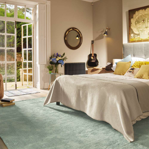 Rug Guru Hush Aqua Plain Rug