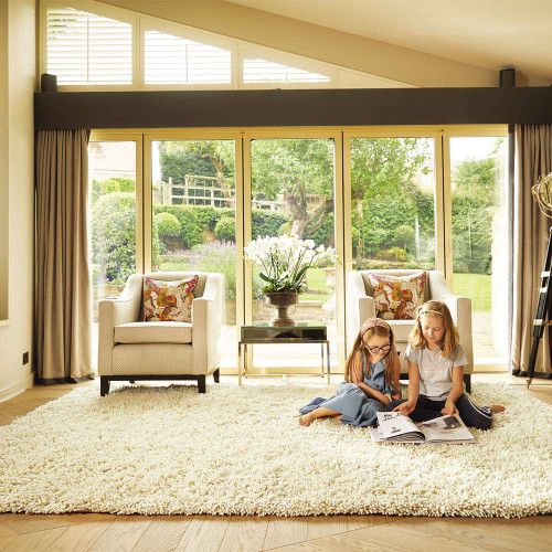 Rug Guru Imperial Ivory Shaggy Wool Rug