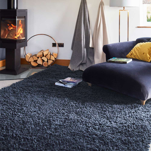 Rug Guru Maine Midnight Chunky Soft Wool Rug