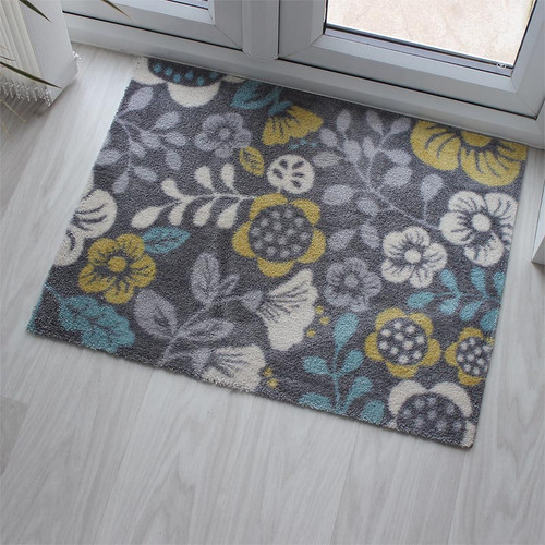 Floral Teal Doormat