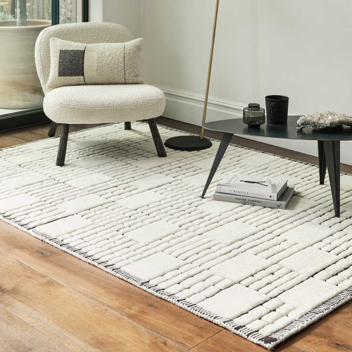 Empire New Zealand Wool Rug Cream Black