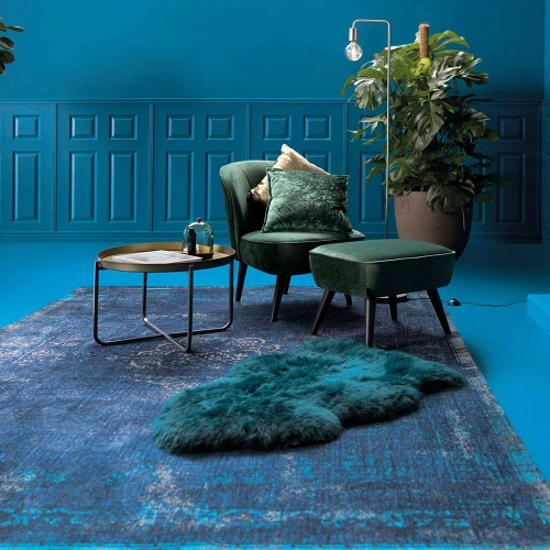 Medallion Blue Night 8254 Indoor Outdoor Washable Eco Rug