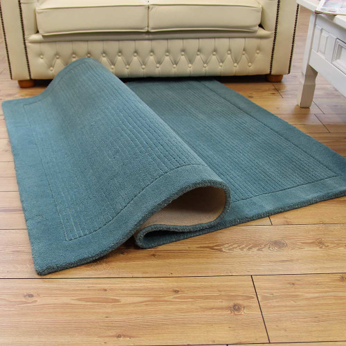Teal SM Large wool plain rugs