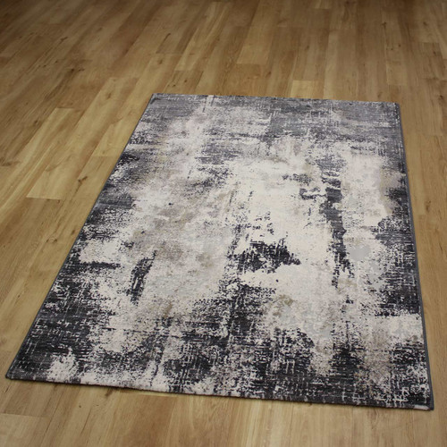 Canyon Charcoal Ivory Silky Rug