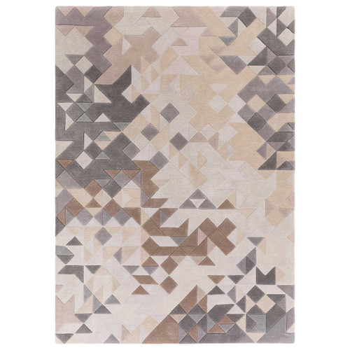 Enigma Wool Rug Grey Multi Geometric