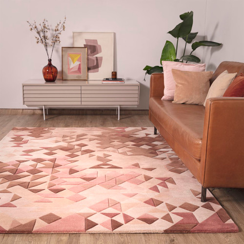 Enigma Wool Rug Rose Multi Geometric