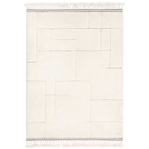 Fes FE02 Moroccan Style Ivory Fringed Rug