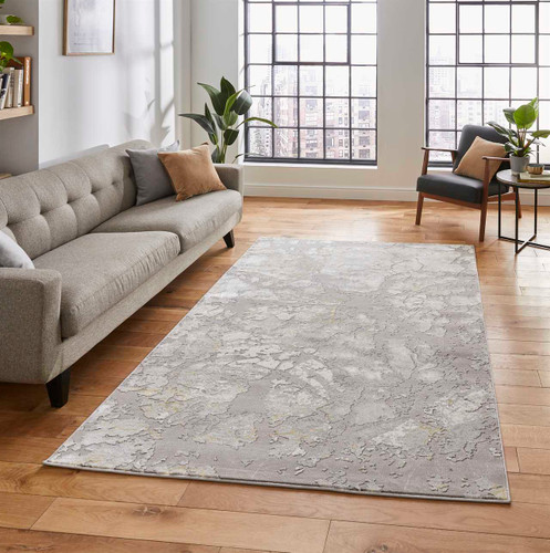 Apollo 2677 Grey Gold Marble Rug