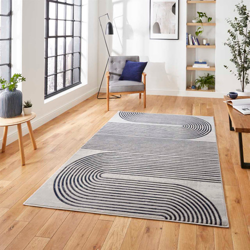 Apollo 2683 Grey Navy Rug