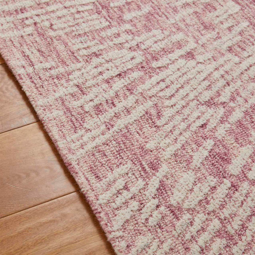 Hampton Burst Modern Pink Ivory Wool Rug
