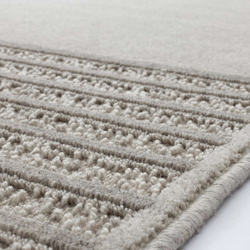 Brintons Noble Nizer Light Grey Geometric Wool Rug