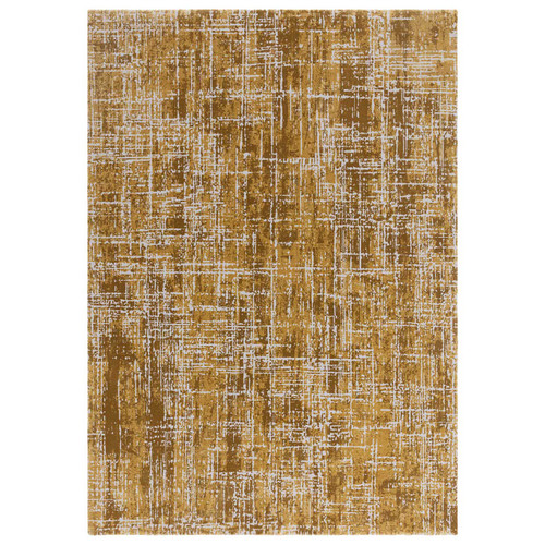 Kuza Abstract Gold Velvet Soft Rug
