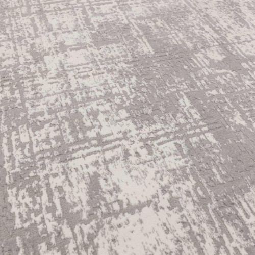 Kuza Abstract Grey Velvet Soft Rug