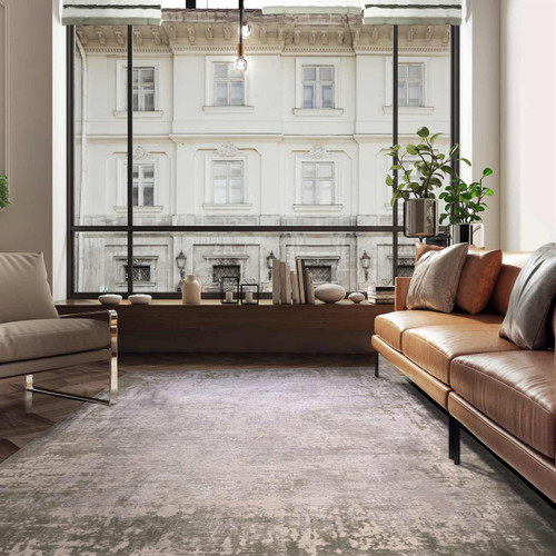 Kuza Border Green Velvet Soft Rug