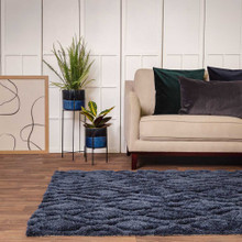 On Sale Harrison 3D Shag Rug Navy 120x170cm