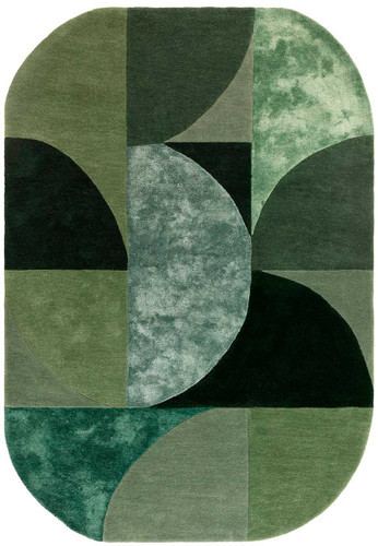 Matrix 75 Oval Forest Green Hand Carved Rug