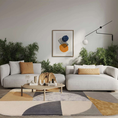 Matrix 76 Oval Sunset Grey Hand Carved Rug