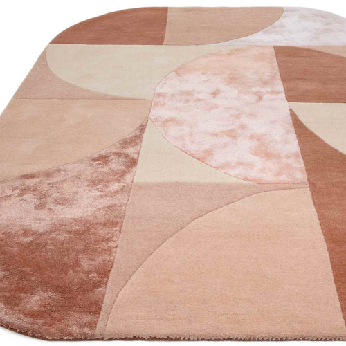 Matrix 78 Oval Rug Earth Pink Hand Carved