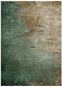On Sale Concours Zagros Green Thin Washable Rug 0043 55x85cm