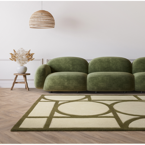 Metro Modern Style Khaki Wool Rug