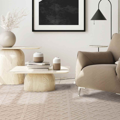 Asra Ivory Wool Fringed Rug