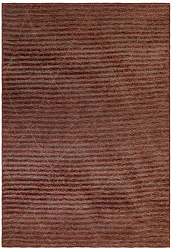 Mulberry Terracotta Jute Chenille Thin Rug
