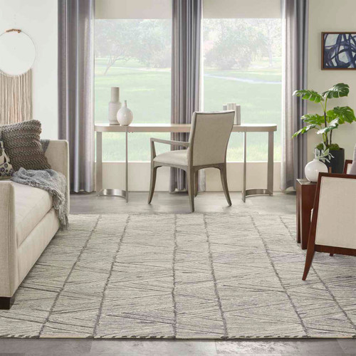 Colorado CLR01 Grey White Wool Rug
