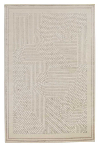 Lugano LUG05 Silky Modern Light Grey Ivory Rug