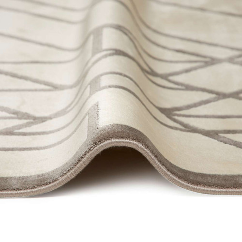 Lugano LUG07 Silky Modern Ivory Grey Rug