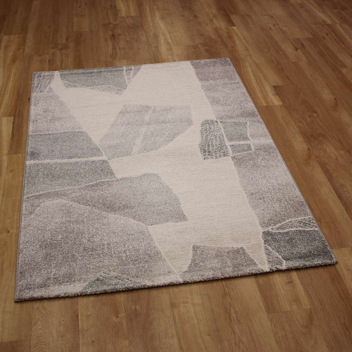 Soft Sheen Grey White Green Milano Rug 6141