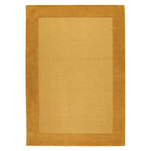 Colours Mustard Wool Rug Plain Border Runner