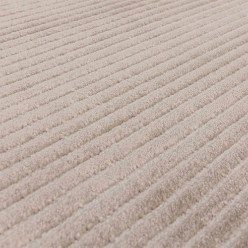 Kuza Plain Stripe Beige Modern Rug