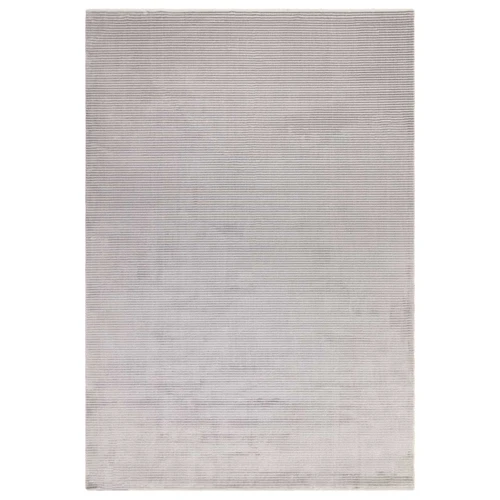 Kuza Plain Stripe Silver Modern Rug