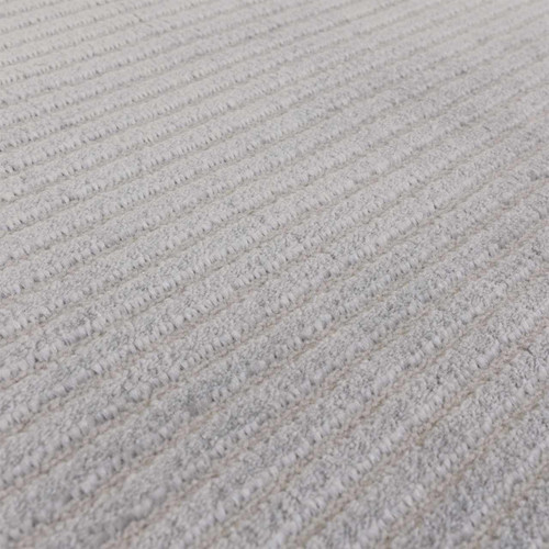 Kuza Plain Stripe Silver Modern Rug