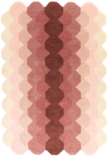 Hive Pink Geometric Thick Wool Rug
