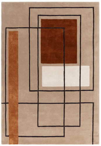 Reef Wool Rug RF20 Outline Terracotta