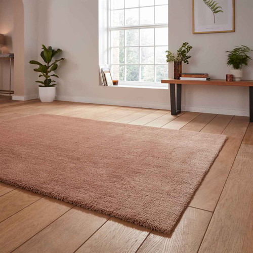 Kara Walnut Shaggy Washable Plain Rug