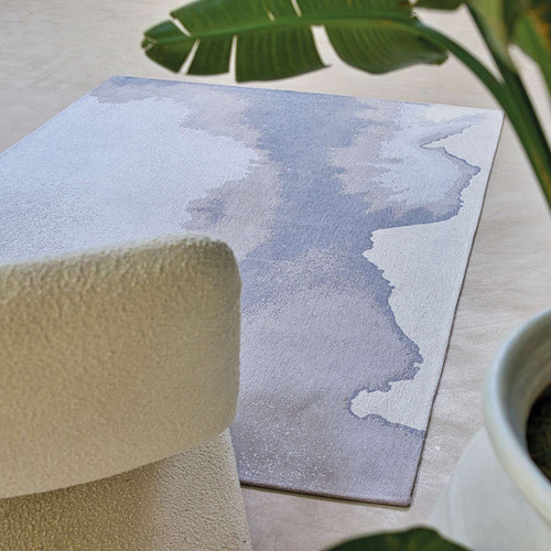 Lagoon Iode Grey Blue Thin Rug 9328 LDP