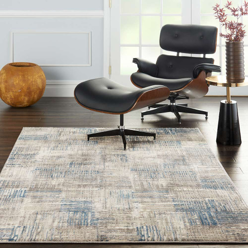Solace SLA03 Ivory Grey Blue Rug Runner