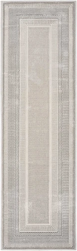 Glitz GLZ07 Silky Two Tone Thin Rug in Silver