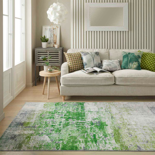 Washable Rug Modern Lux Ivory Green 