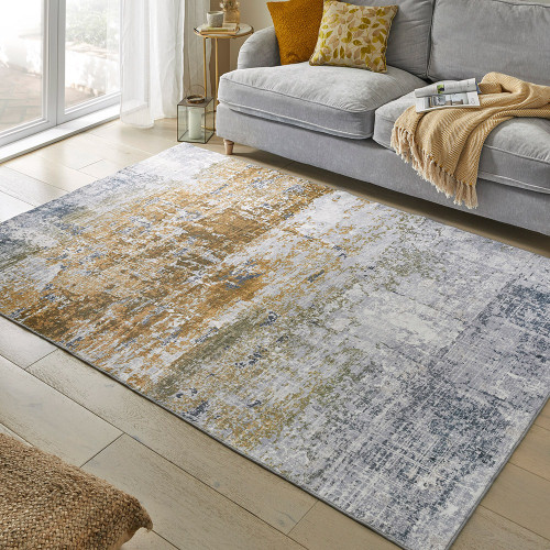 Washable Rug Modern Lux Ivory Gold 