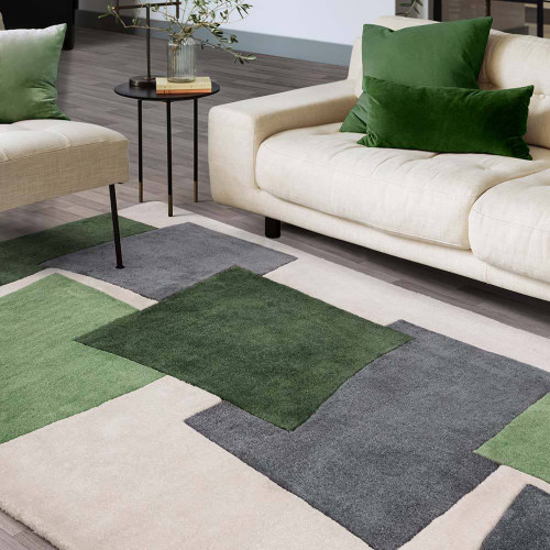 Romy 12 Papercut Green Eco Friendly Modern Rug