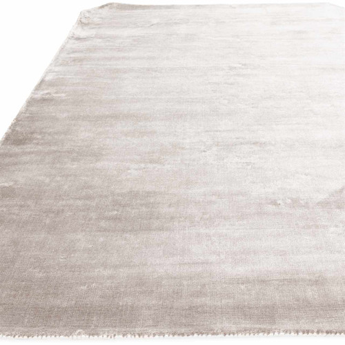 Gleam Silver Silky Viscose Pile Floor Rug