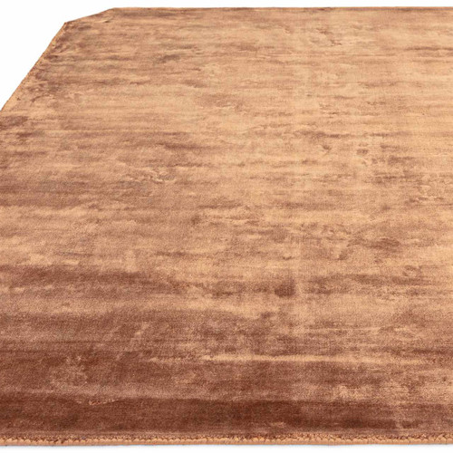 Gleam Terracotta Silky Viscose Pile Floor Rug