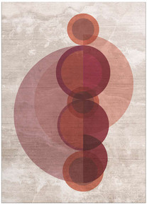 On Sale Dancer Guara Red 0030 Thin Washable Rug 200cm circle